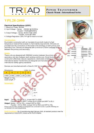 VPL28-2000 datasheet  